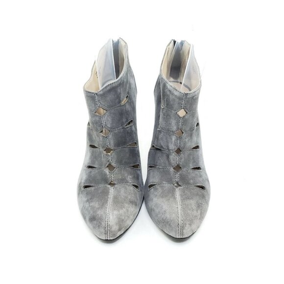 Adrienne Vittadini Trent Womens Heels Cutout Booties Gray Suede 7.5M - Picture 3 of 10